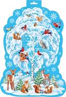 Плакат фигурный (зимнее дерево). Открытки оптом