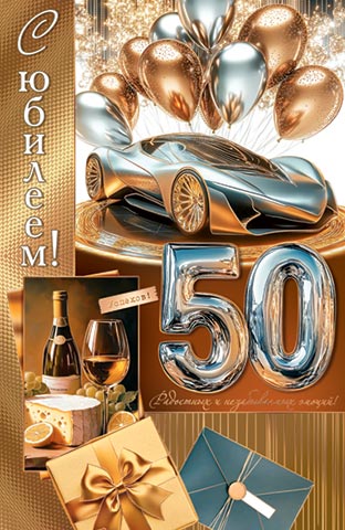 С юбилеем! 50. Открытки оптом